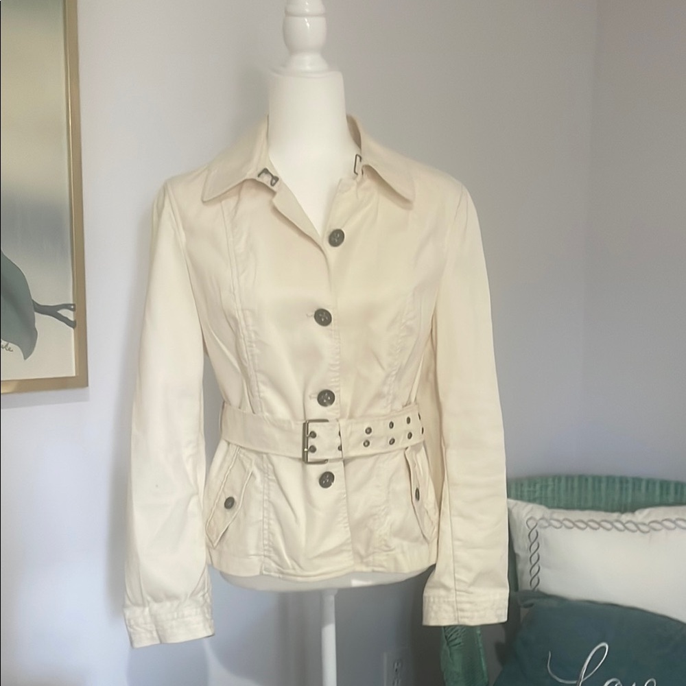 Talbots Cream Belted Jacket